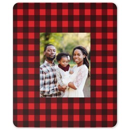 50x60 Sherpa Fleece Photo Blanket with Checkered Cabin design