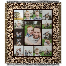 50x60 Photo Woven Throw with Cheetah design