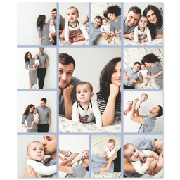 50x60 Plush Fleece Blanket with Custom Color Photo Grid design