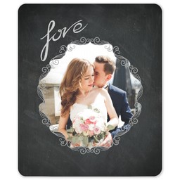 50x60 Sherpa Fleece Photo Blanket with Elegant Chalkboard Love design