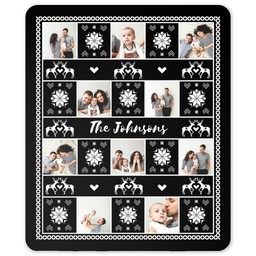 50x60 Sherpa Fleece Photo Blanket with Fair Isle Quilt design