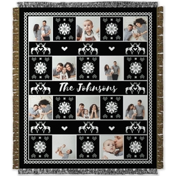 50x60 Photo Woven Throw with Fair Isle Quilt design