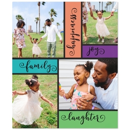 50x60 Plush Fleece Blanket with Family Happiness design