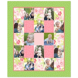 50x60 Plush Fleece Blanket with Floral Patchwork design