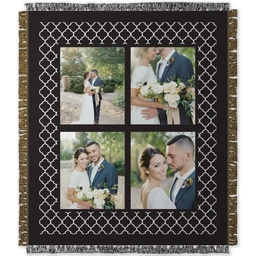 50x60 Photo Woven Throw with Lattice Fancy design
