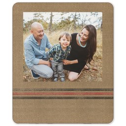 50x60 Sherpa Fleece Photo Blanket with Linen Red design