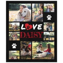 50x60 Plush Fleece Blanket with Love Paw Heart design