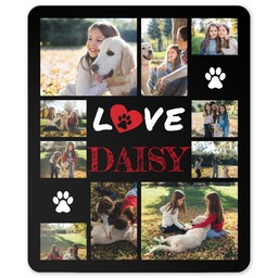 50x60 Sherpa Fleece Photo Blanket with Love Paw Heart design
