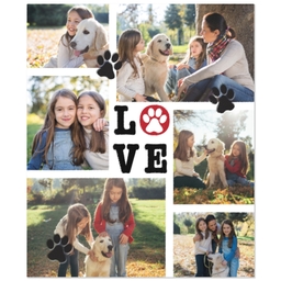 50x60 Plush Fleece Blanket with Love Paw Prints design