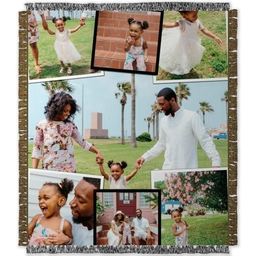 50x60 Photo Woven Throw with Snapshot Frames design