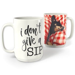 White Photo Mug, 15oz with Give A Sip design