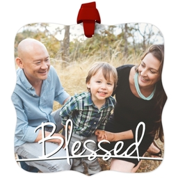 Personalized Metal Ornament - Fancy Bracket with Blessed Script design