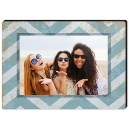 High Gloss Easel Print 5x7 with Blue Grunge design