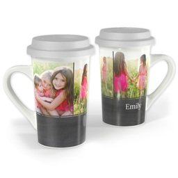 Premium Grande Photo Mug with Lid, 16oz with Chalkboard design