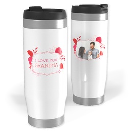 Photo Travel Tumbler with Grandma Flower Frame design