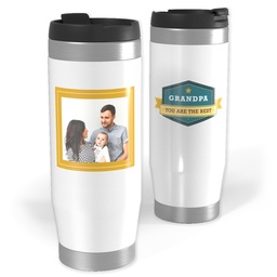 Photo Travel Tumbler with Grandpa Banner design