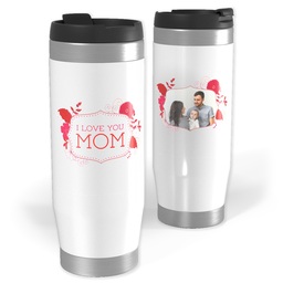 Photo Travel Tumbler with Mom Flower Frame design