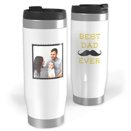 Photo Travel Tumbler with Moustache design