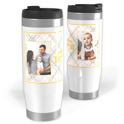 Photo Travel Tumbler with Perfect Pop Plaid design