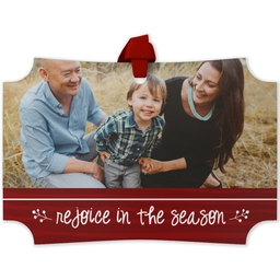 Personalized Metal Ornament - Modern Corners with Rejoice In The Season design