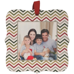 Maple Ornament - Fancy Brackets with Seasonal Chevron design