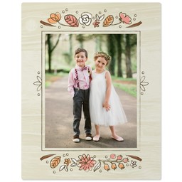 11x14 Metal Photo Wall Decor with Delicate Blooms design