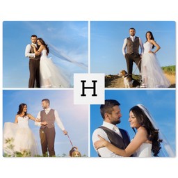 11x14 Metal Photo Wall Decor with Monogram For Four design