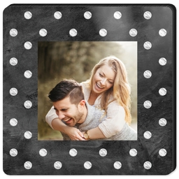 High Gloss Easel Print 5x5 with Chalkboard Polka Dots design