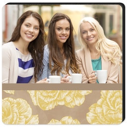 High Gloss Easel Print 5x5 with Yellow Rose design