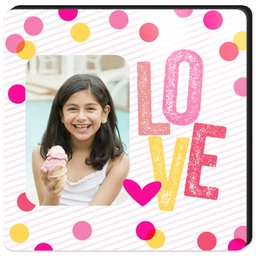 High Gloss Easel Print 5x5 with Pink Love design