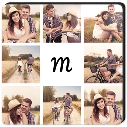 High Gloss Easel Print 5x5 with White Monogram Collage design