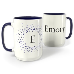 Blue Photo Mug, 15oz with Confetti design