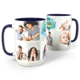 Blue Photo Mug, 15oz with Enjoy Little Things design