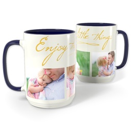 Blue Photo Mug, 15oz with Enjoy The Little Things design