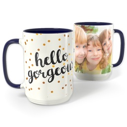 Blue Photo Mug, 15oz with Gorgeous Glitter design