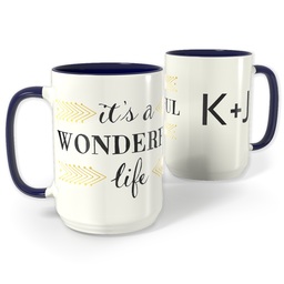 Blue Photo Mug, 15oz with It's A Wonderful Life design