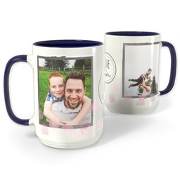 Blue Photo Mug, 15oz with (D) 'Love & Laughter' design