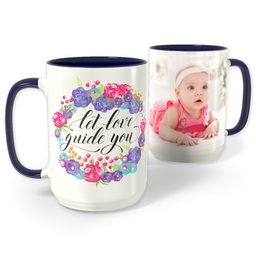 Blue Photo Mug, 15oz with Love Guides You design