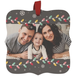 Maple Ornament - Fancy Brackets with Holiday Lights design