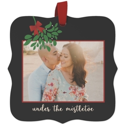 Maple Ornament - Fancy Brackets with Mistletoe design