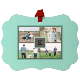 Personalized Metal Ornament - Scalloped with Monogram design