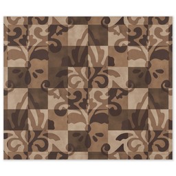 51x60 Indoor/Outdoor Wall Tapestry with Damask Patchwork Bronze design