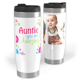Photo Travel Tumbler with Amazing Aunt design