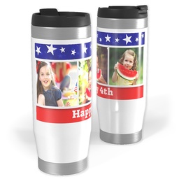 Photo Travel Tumbler with Americana Border design