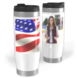 Photo Travel Tumbler with American Flag design