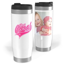 Photo Travel Tumbler with Best Coach Pink design