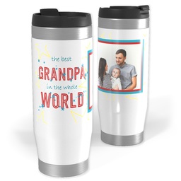 Photo Travel Tumbler with Best Grandpa In The World design