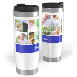 Photo Travel Tumbler with Blue Bar design