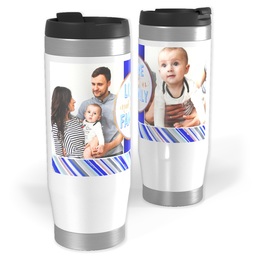 Photo Travel Tumbler with Love Makes Us Family design
