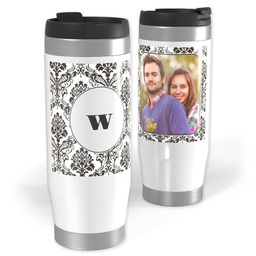 Photo Travel Tumbler with Monogram Brocade design